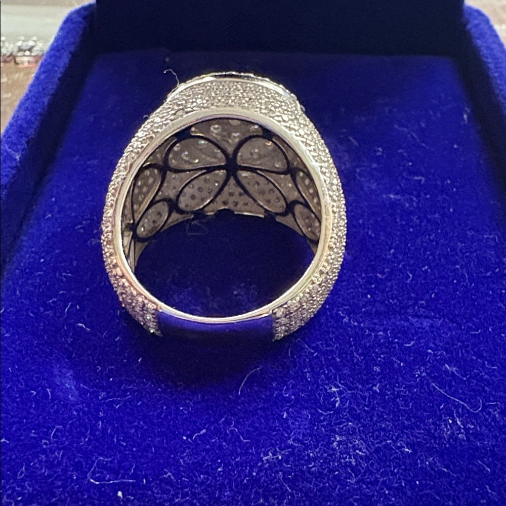 Silver Crystal Statement Ring - image 2